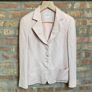 Armani Collezioni tweed blazer in a light pink